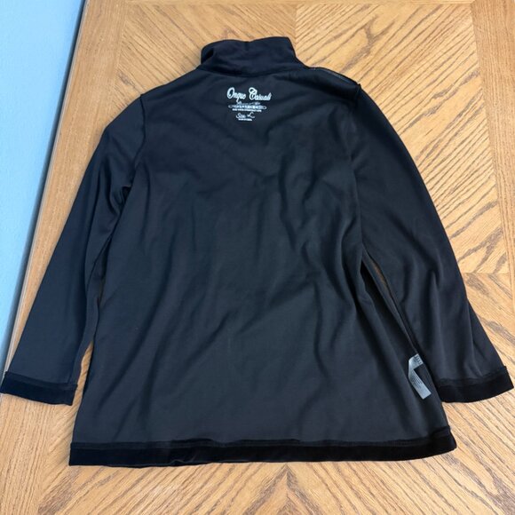 Onque Casuals Cotton Blend Black Velour Jacket With Zip Pockets - Picture 11 of 12